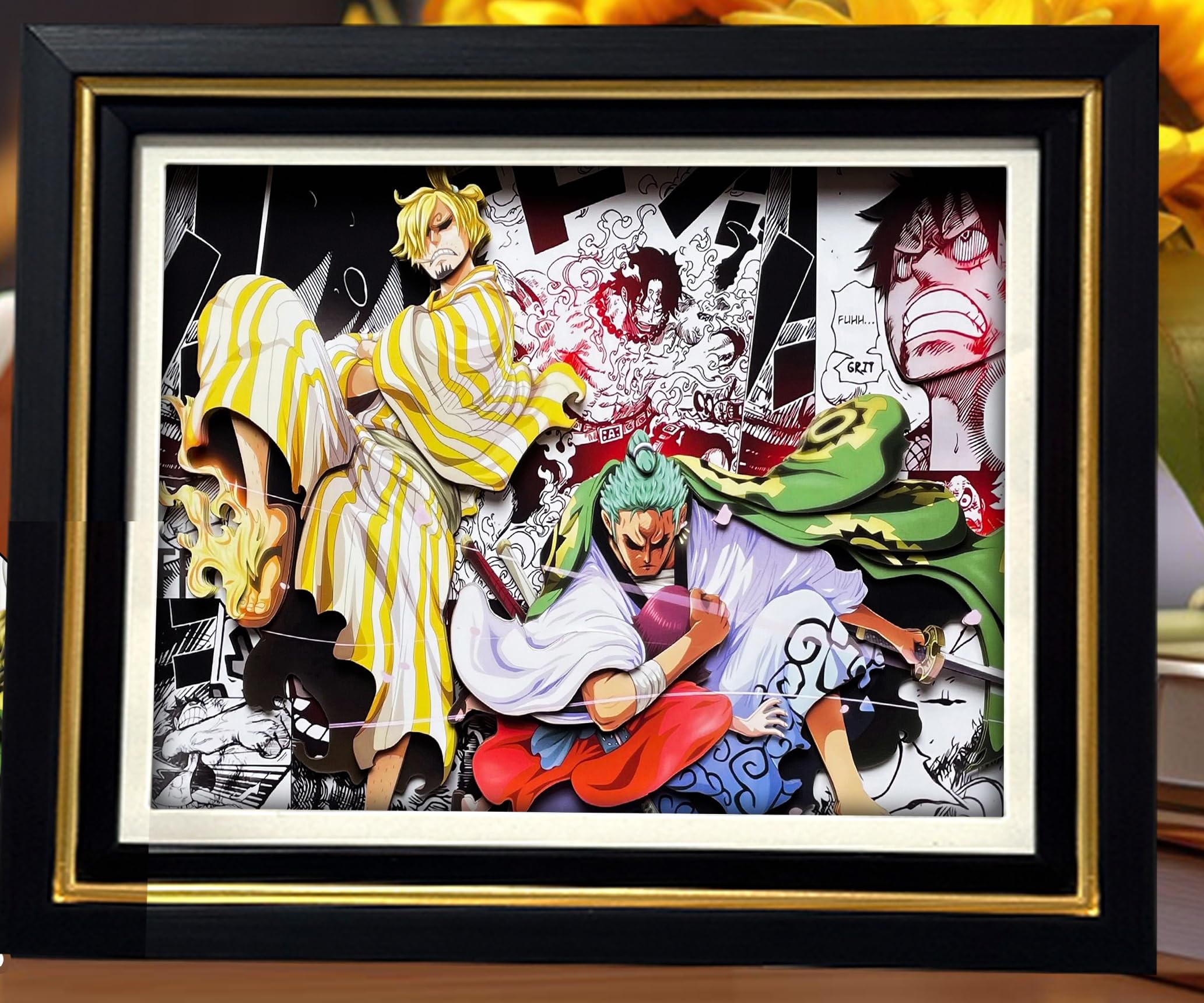 Amazon.co.jp: ワ.ン.ピ.ー.ス アニメ 手彫りの 3D立体壁掛け絵画 浮遊