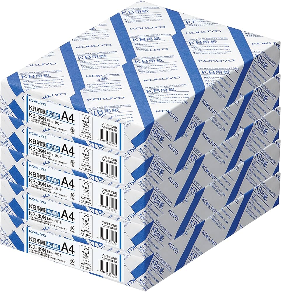 Amazon | コクヨ コピー用紙 A4 白色度80% 紙厚0.09mm 500枚×5冊 2500