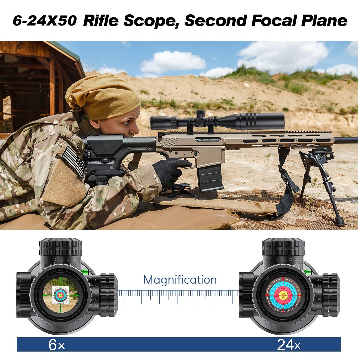 Amazon.com : BESTSIGHT Long Range Rifle Scope,4-16X/6-24X Rifle