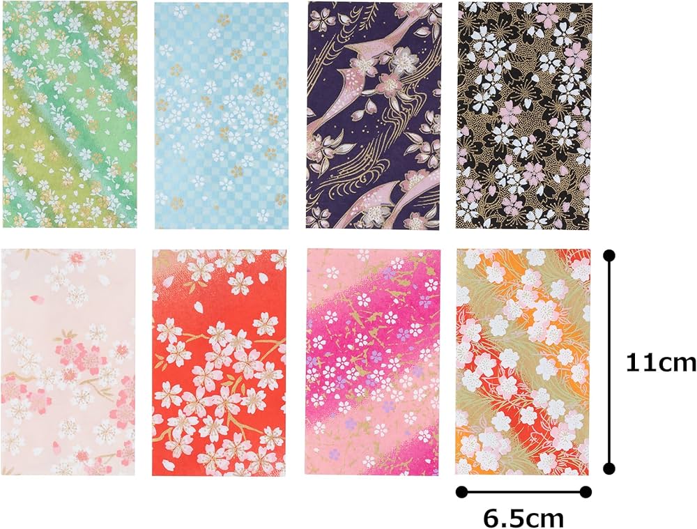 Amazon | 【Amazon.co.jp 限定】和紙かわ澄 特撰 友禅和紙 ぽち袋 桜柄