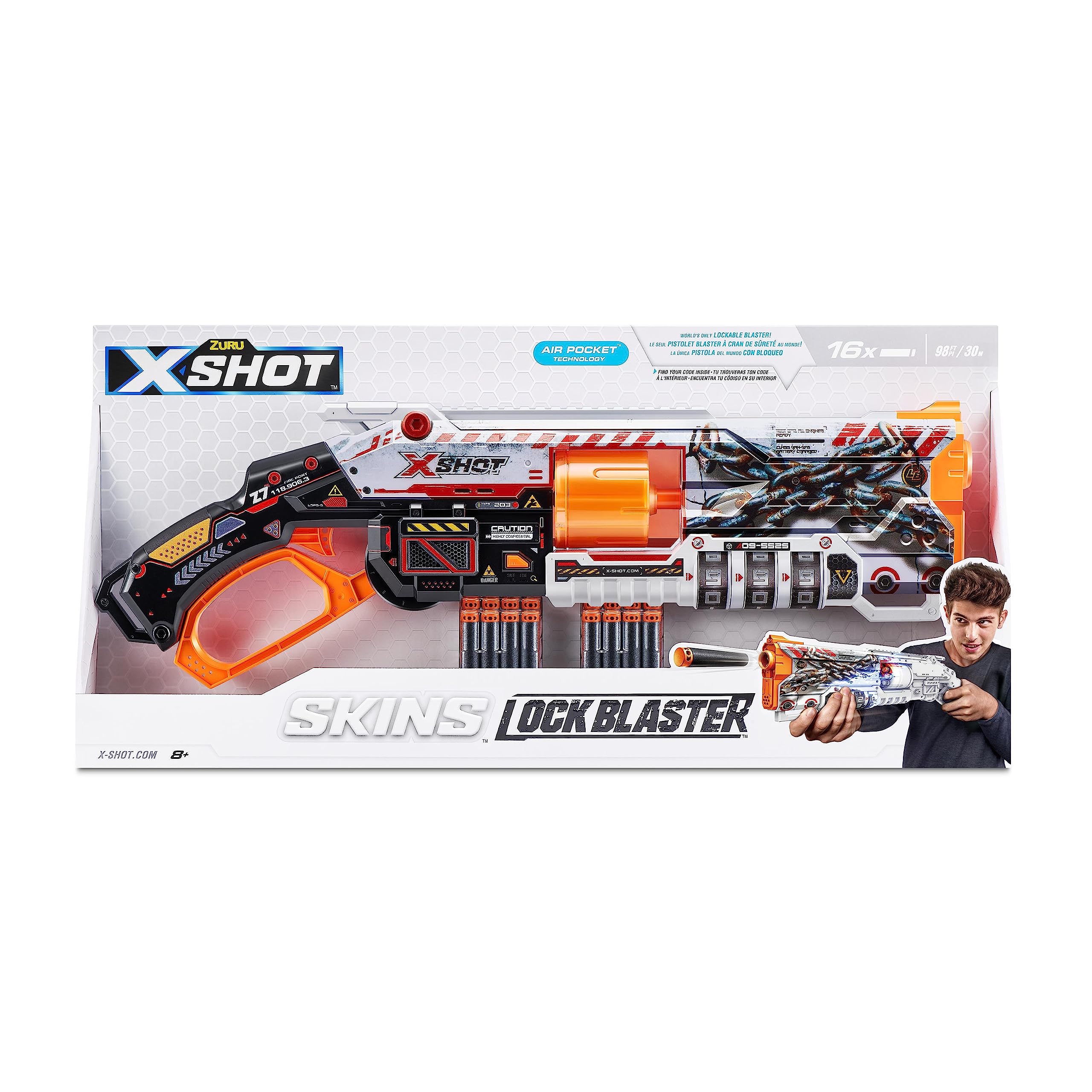 Amazon.com: XShot Skins S1 Lock Blaster with 16 Darts Air Pocket