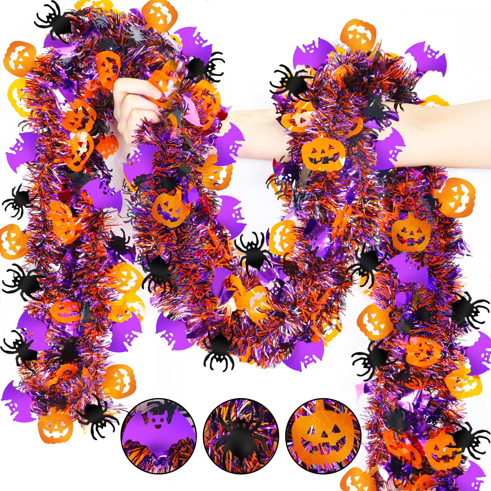 Amazon.com: Halloween Decorations,50 FT Halloween Tinsel Garland