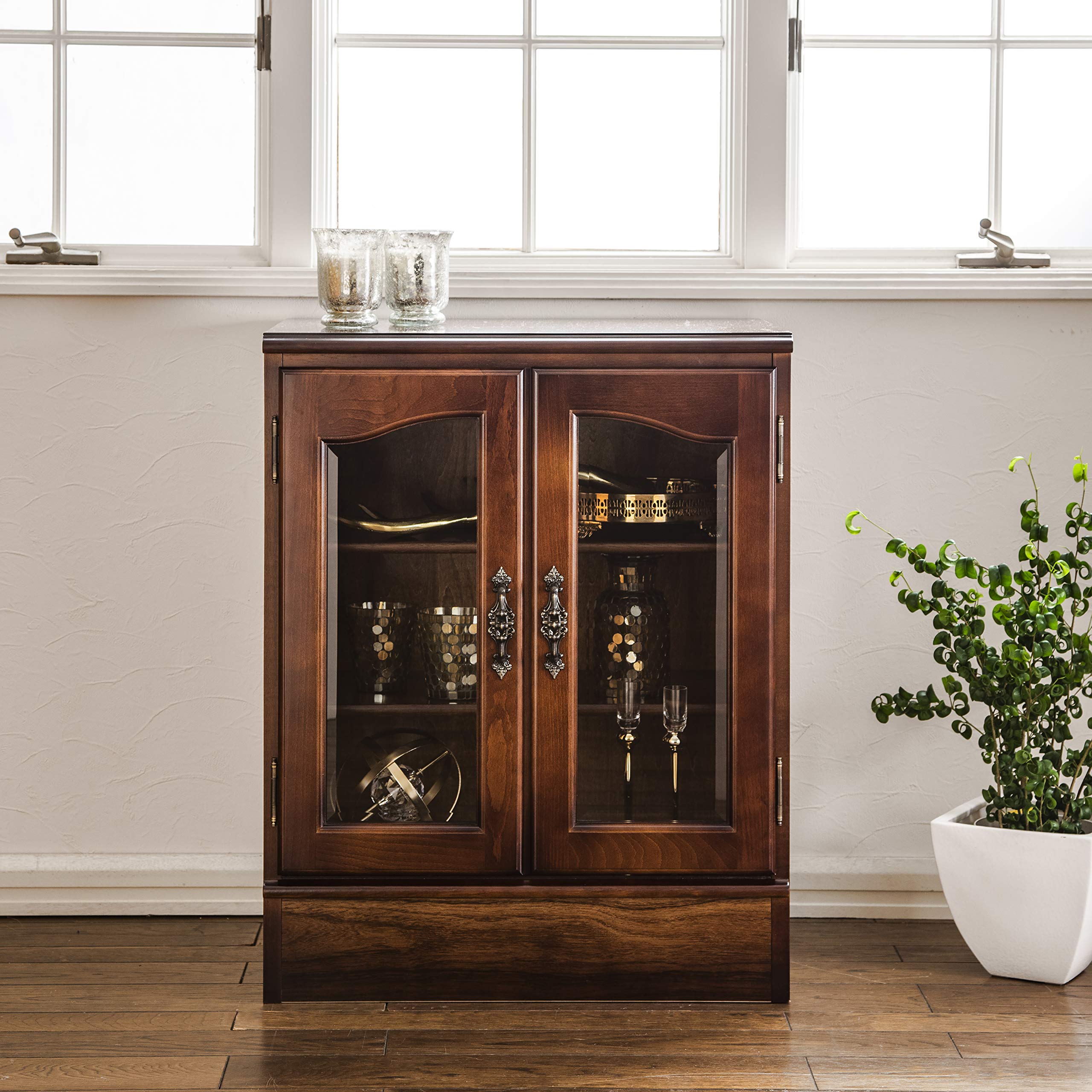 Amazon｜【カリモク正規品】コロニアル ガラス扉キャビネット 棚