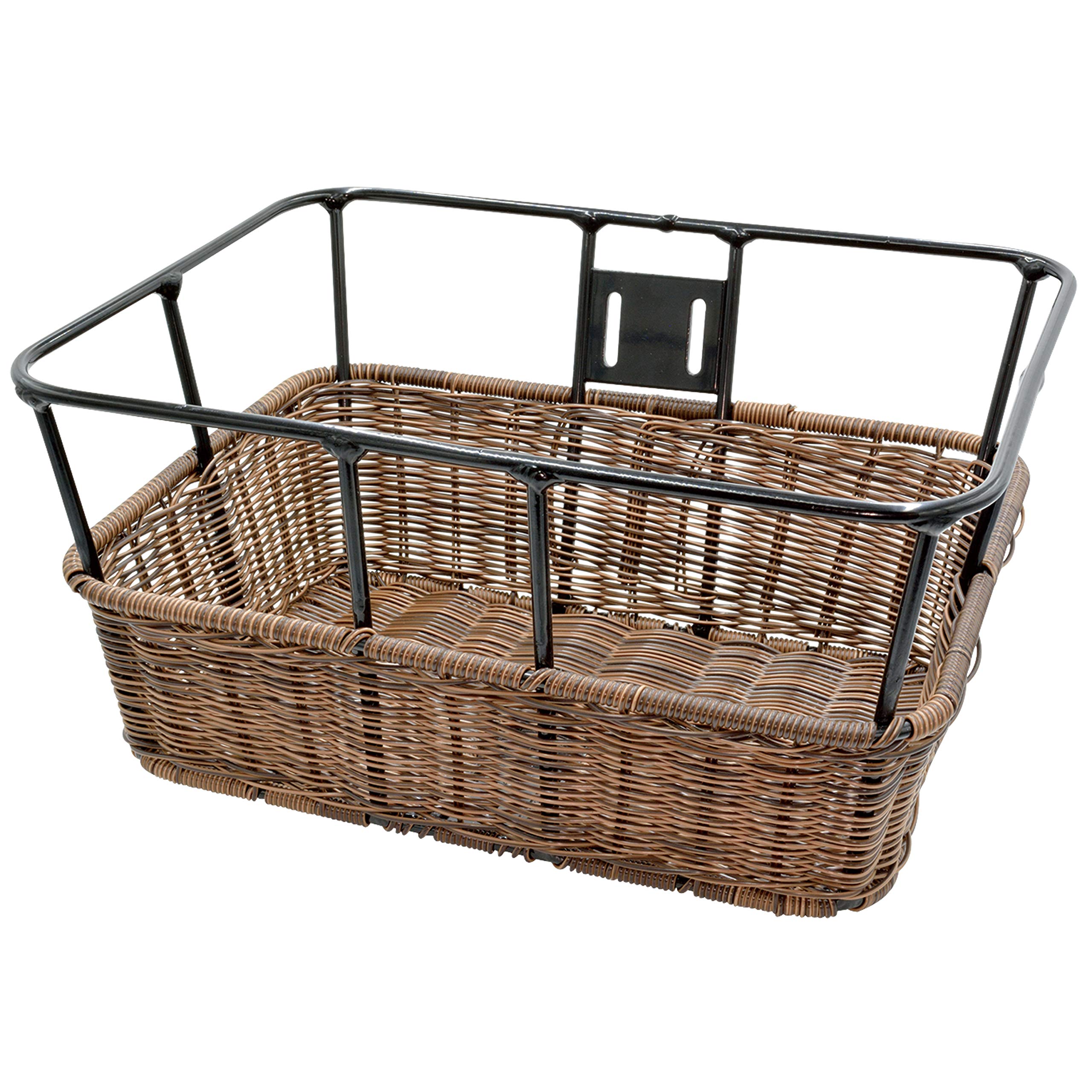 Amazon | ノグチ(NOGUCHI) 自転車 カゴ [籐風角型バスケット ハーフ