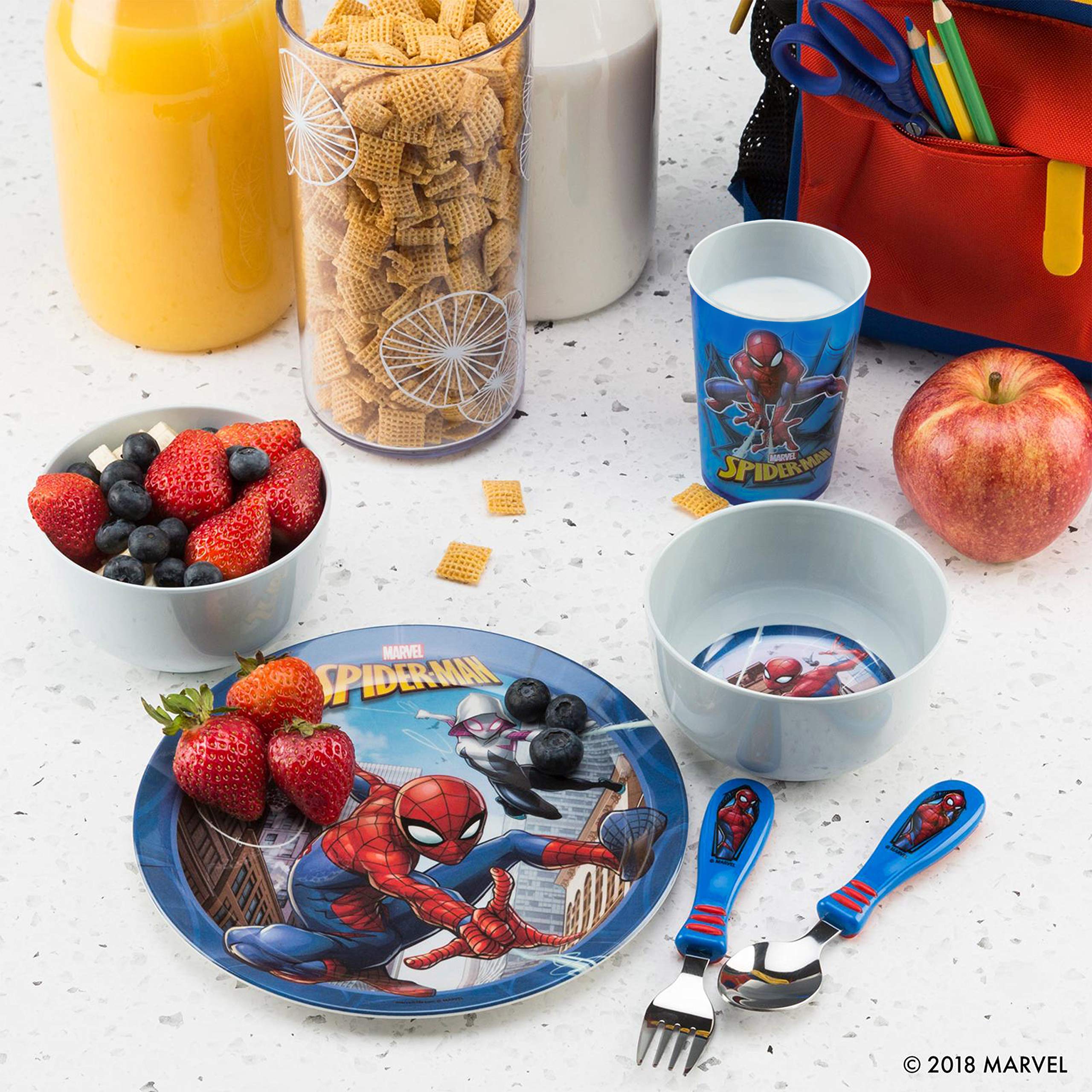 Amazon.com: Zak Designs 5-Piece Dinnerware Set, Marvel Spider-Man