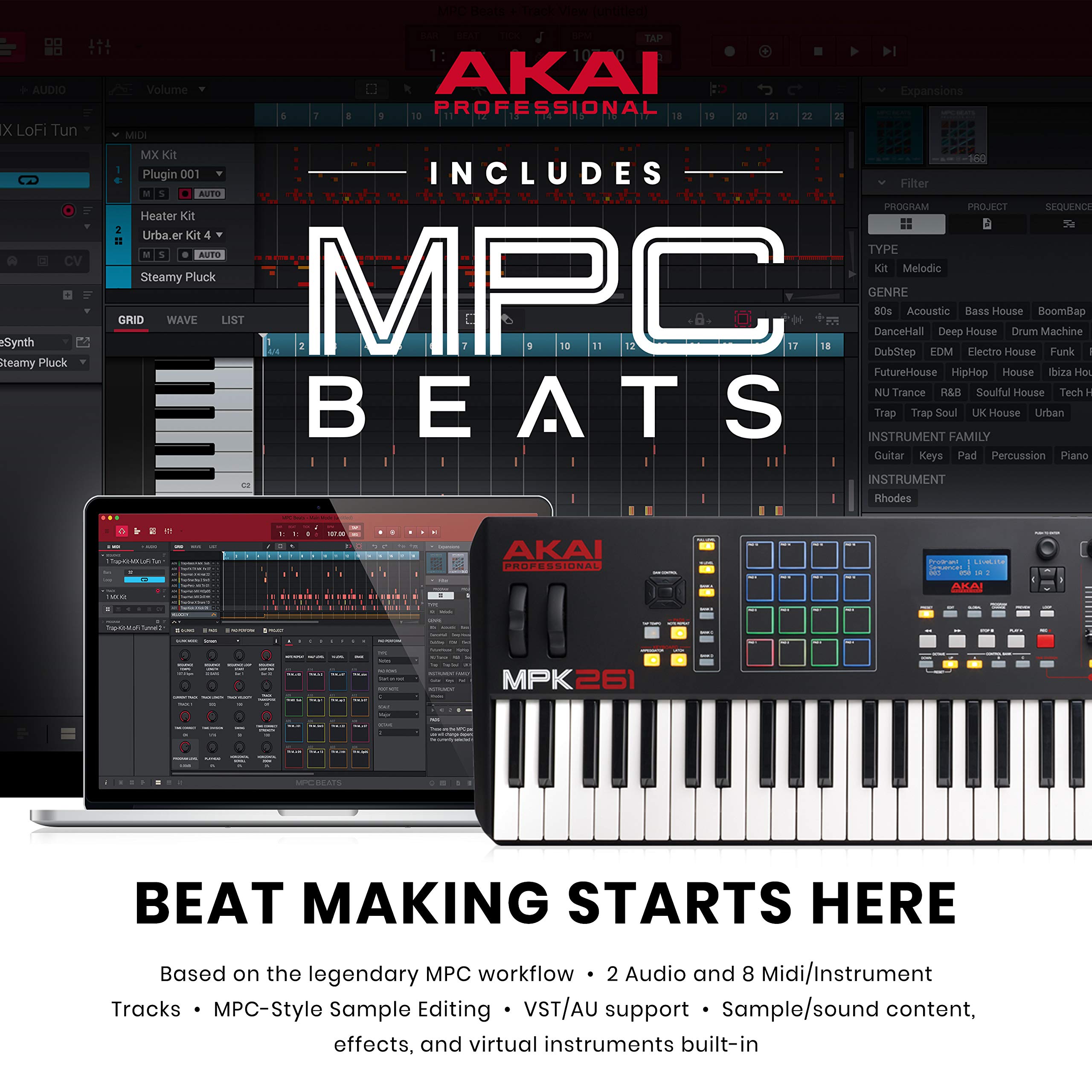 Amazon | AKAI professional アカイ MPK261 61鍵盤MIDIキーボード