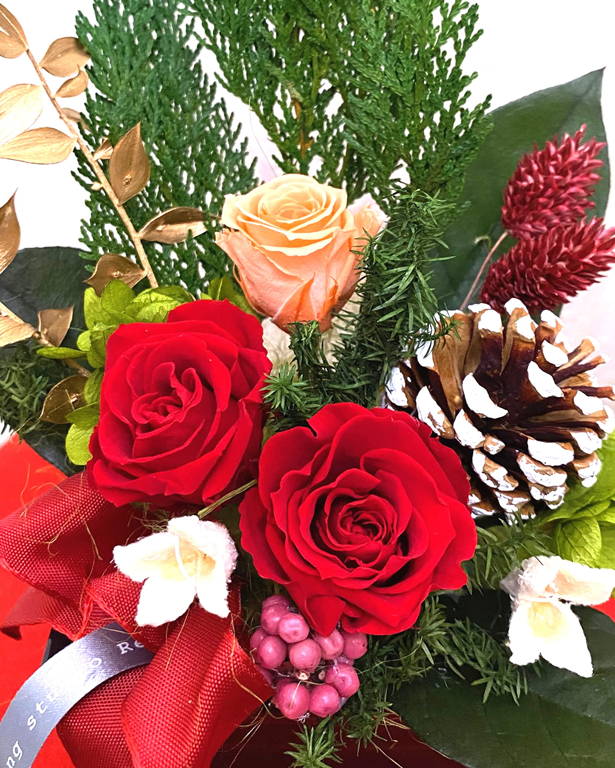 Amazon.co.jp: クリスマス兼お正月 プリザーブドフラワーアレンジ