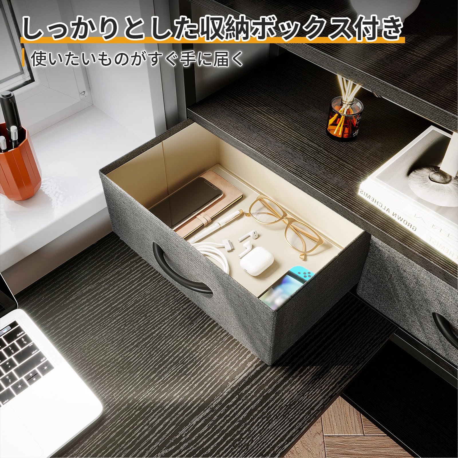 Amazon | ODK ローデスク パソコンデスク ロータイプ 幅120cm 引き出し