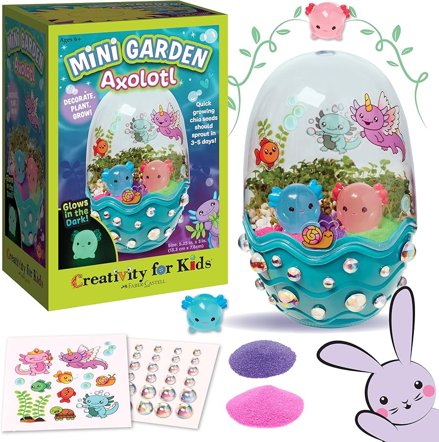 Amazon.com: Creativity for Kids Mini Garden: Axolotl Terrarium