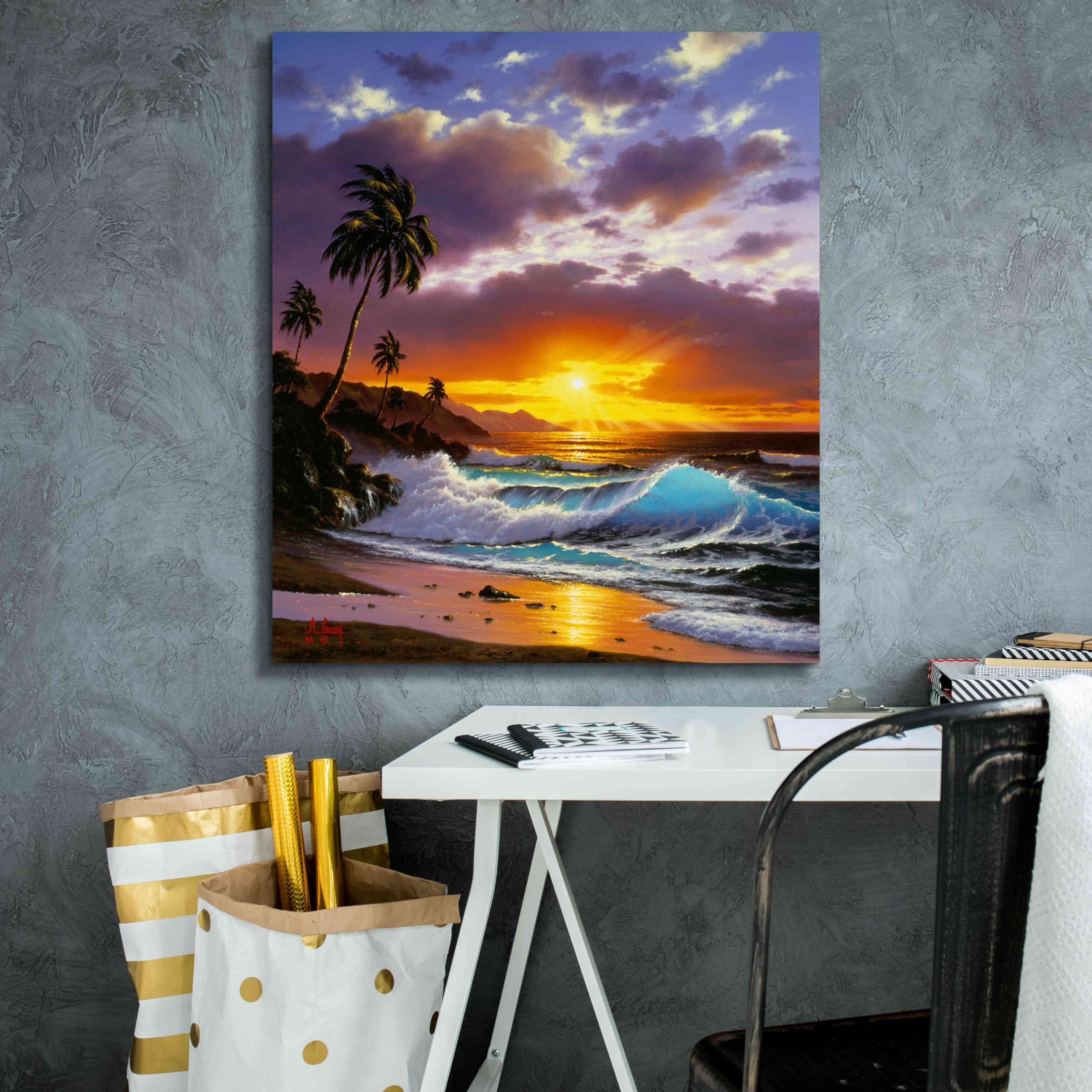 Amazon.com: Epic Graffiti 'Sunset Ocean' by Anthony Casay, Canvas