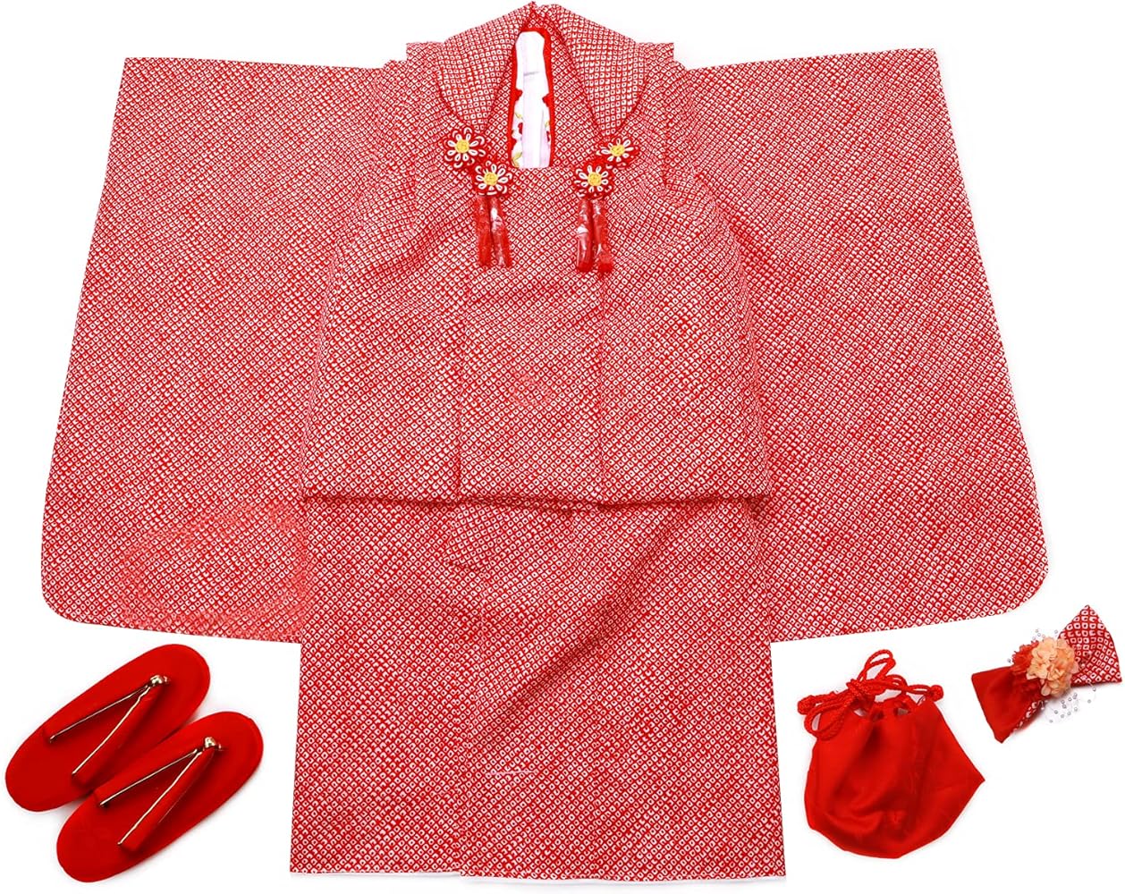 Amazon | [さらさ] 絞り柄 疋田柄 七五三着物 3歳女の子 被布コート