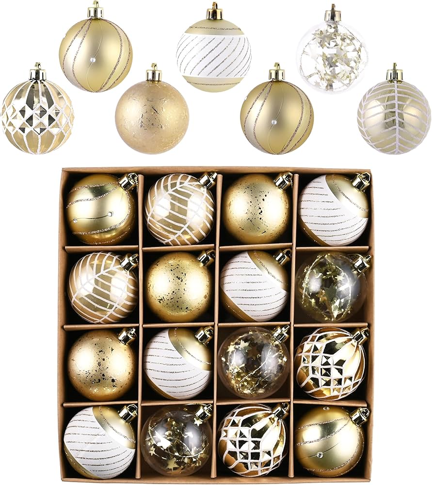 Amazon.co.jp: Valery Madelyn クリスマス オーナメント 6cm 16個入り