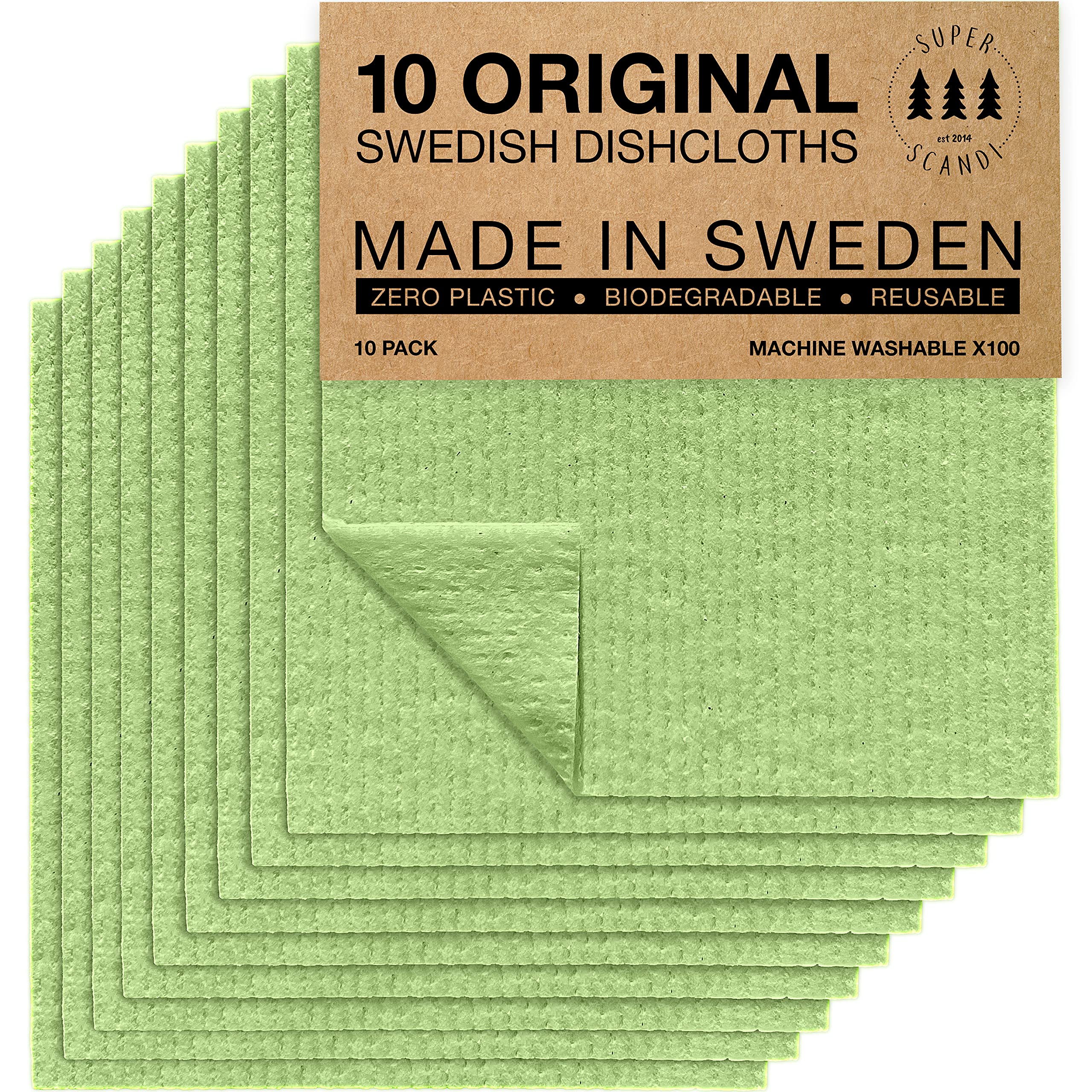 Amazon.com: SUPERSCANDI 10 Pack Swedish Dishcloths for Kitchen