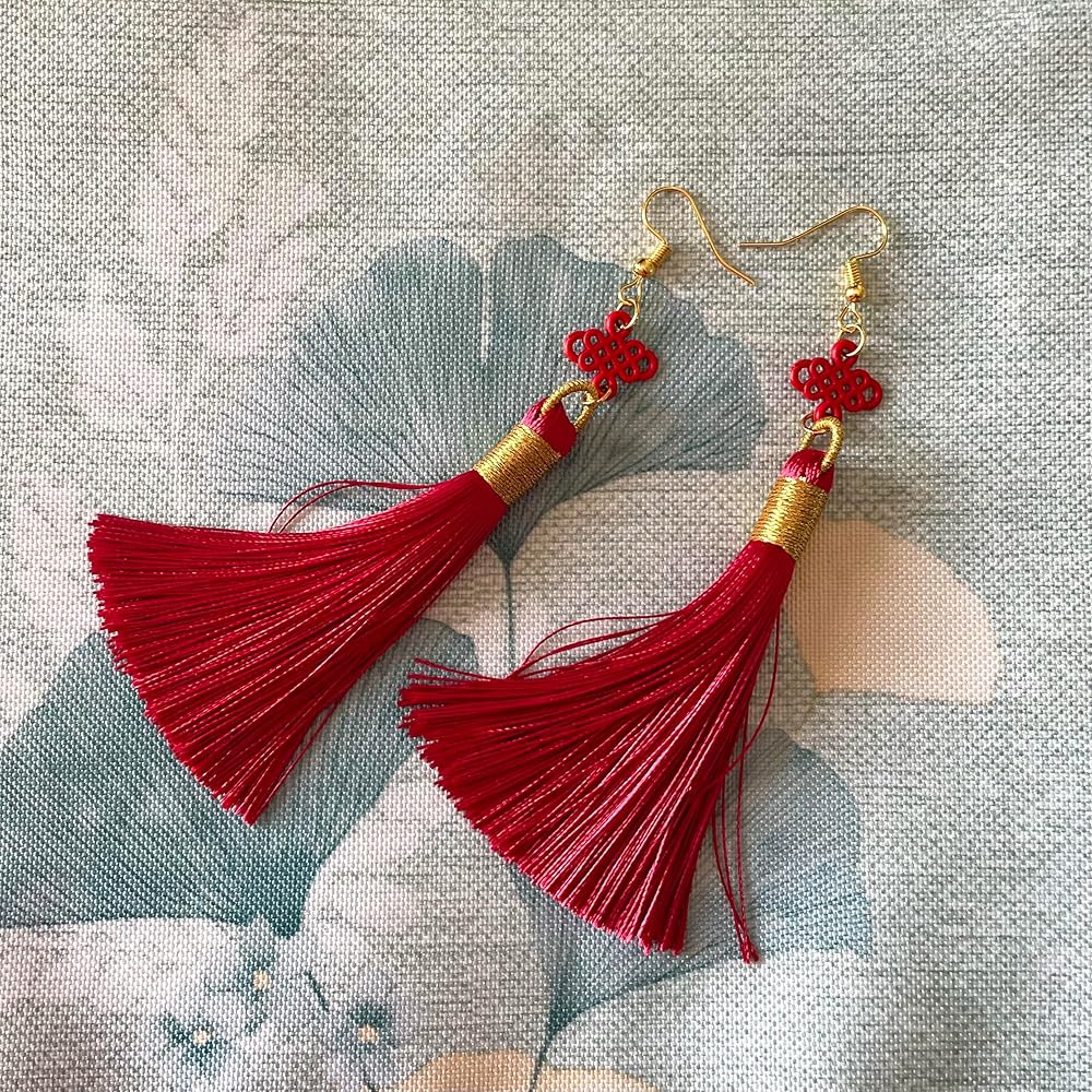 Amazon | タッセルピアス チャイナピアス フリンジ ロングタッセル