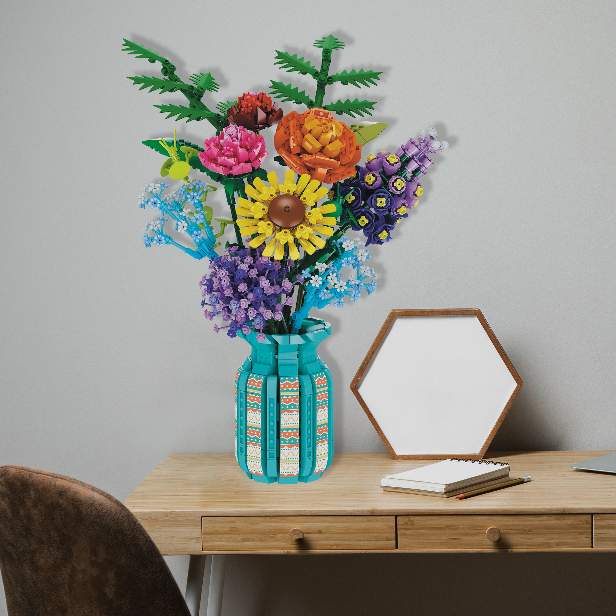 Amazon.com: ZONECYTD Flowers Bouquet Toys Building Blocks Set with