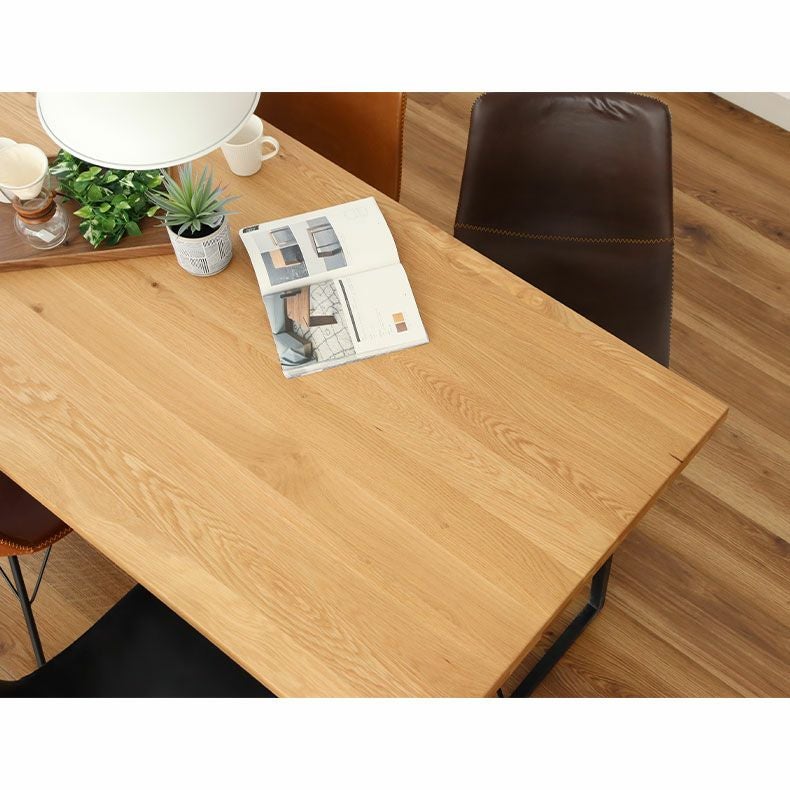 幅190cm ダイニングテーブル（ストレート天板スチール脚） オーク ナイン3