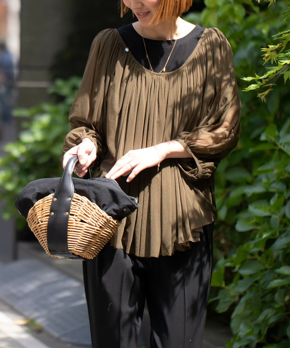 ebagosファスナー付バスケット（ファスナー付き1本手）オイル