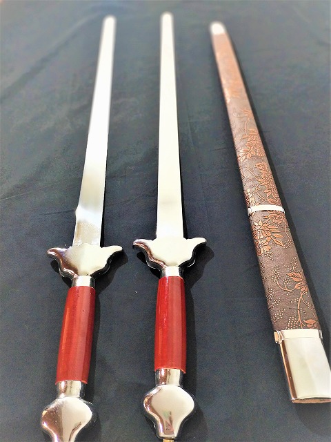 双剣 伝統拳／演武用／良い音／少林寺／短器械 | 器械,双器械
