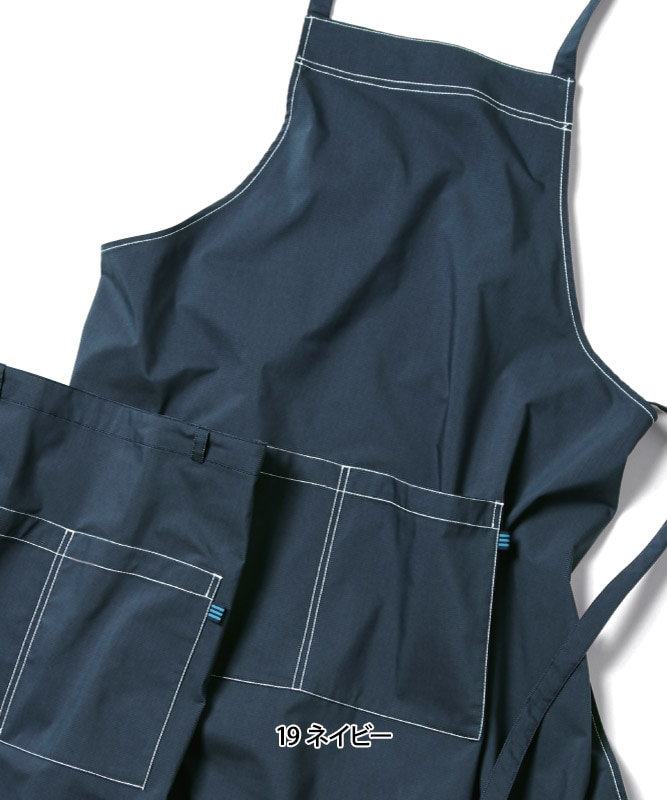 デニム調胸当てエプロン(首掛け)[男女兼用][ボストン商会製品] 27340