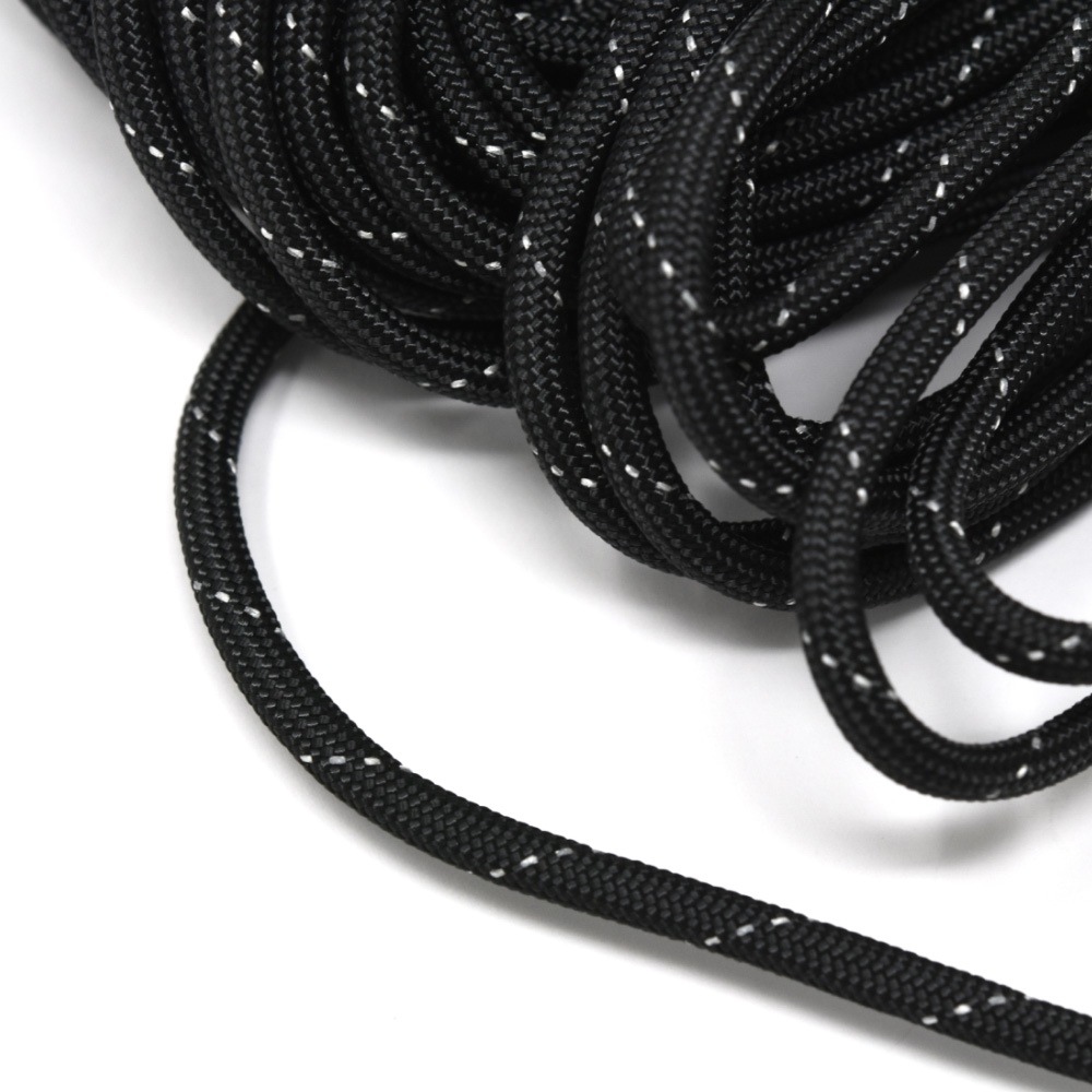 Z157 / TIGER パラコード 4mm / ブラック・リフレクティブ〈1束(30m