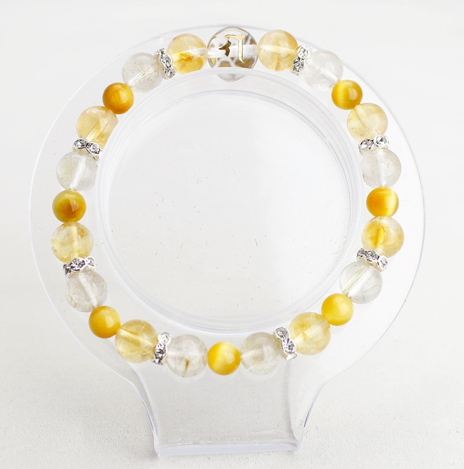 金運と幸運】ルチルクォーツ×シトリン | 金運ブレスレット | 下ヨシ子