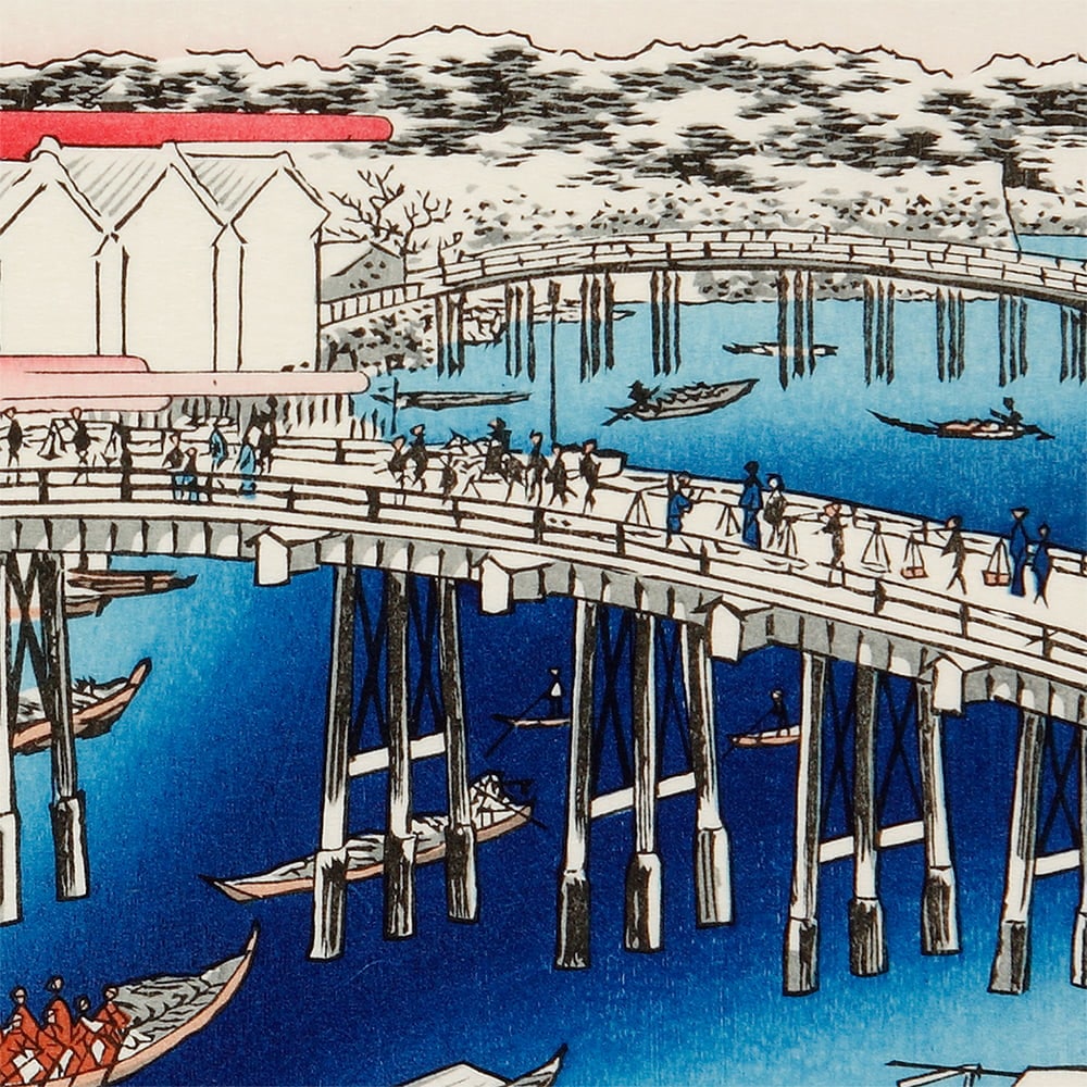 歌川広重「名所江戸百景 日本橋雪晴」浮世絵木版画｜浮世絵工房