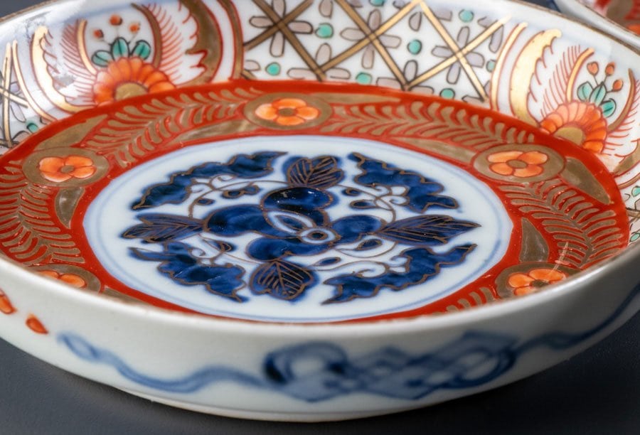 古伊万里】 染錦金彩草花文四寸皿 5客 明治時代 16785 | すべての商品