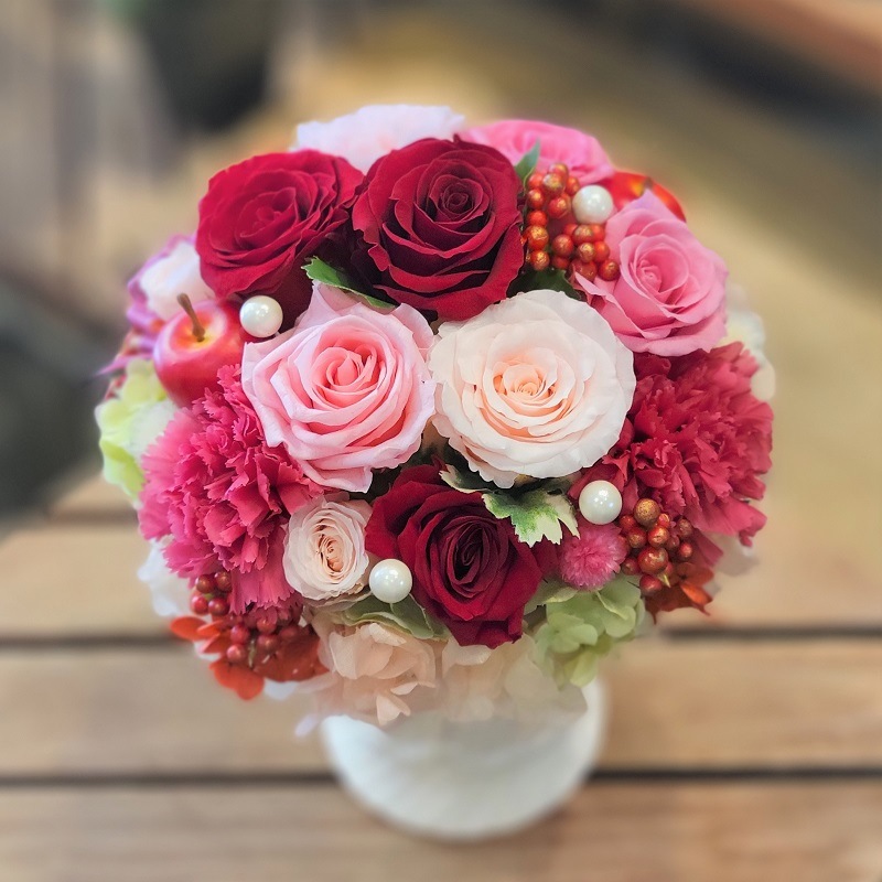 プリザーブドフラワー】ピンク&レッド系 | ❰ GIFT ❱,プリザード