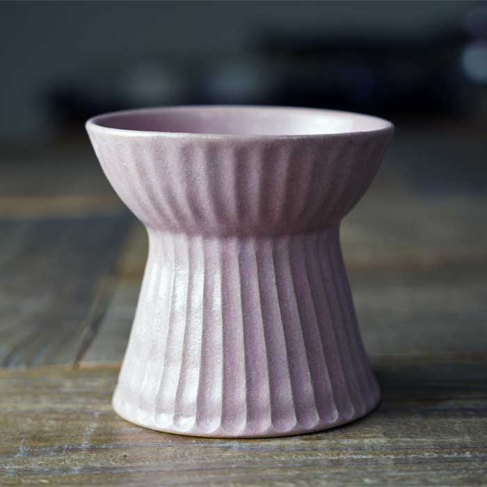 ねこ・小型犬用 フードボウル 【ピンク】 益子焼 陶器 エサ皿 餌入れ