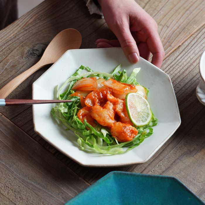 益子焼 正八角形のお皿 kinari 中皿 副菜皿 八角皿 中華 洋食 和食