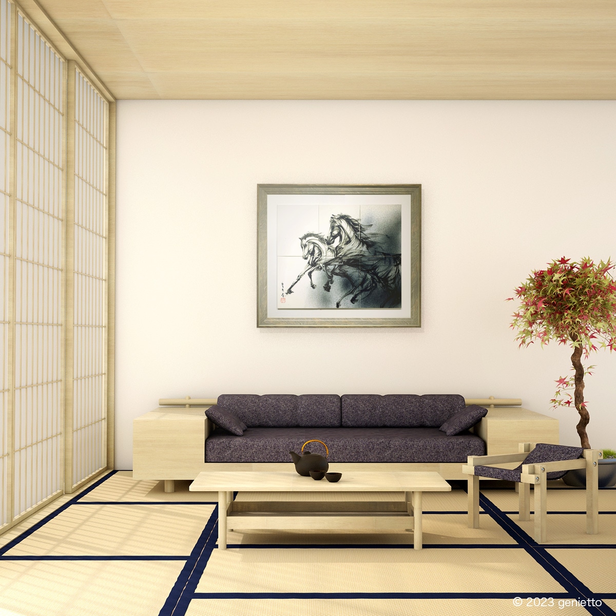 直筆陶墨画「憂忘嬉々」 | 墨絵・陶墨画アーティスト 西元祐貴 Yu-ki