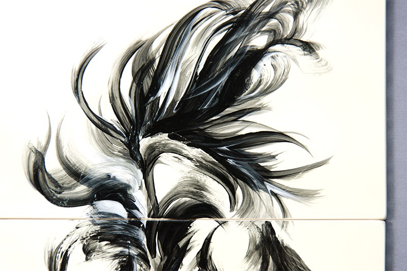 直筆陶墨画「鋼騎火往（こうきかおう）」 | 墨絵・陶墨画アーティスト