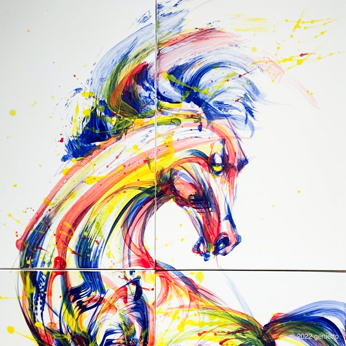 直筆陶墨画「洒落仲合」 | 墨絵・陶墨画アーティスト 西元祐貴 Yu-ki