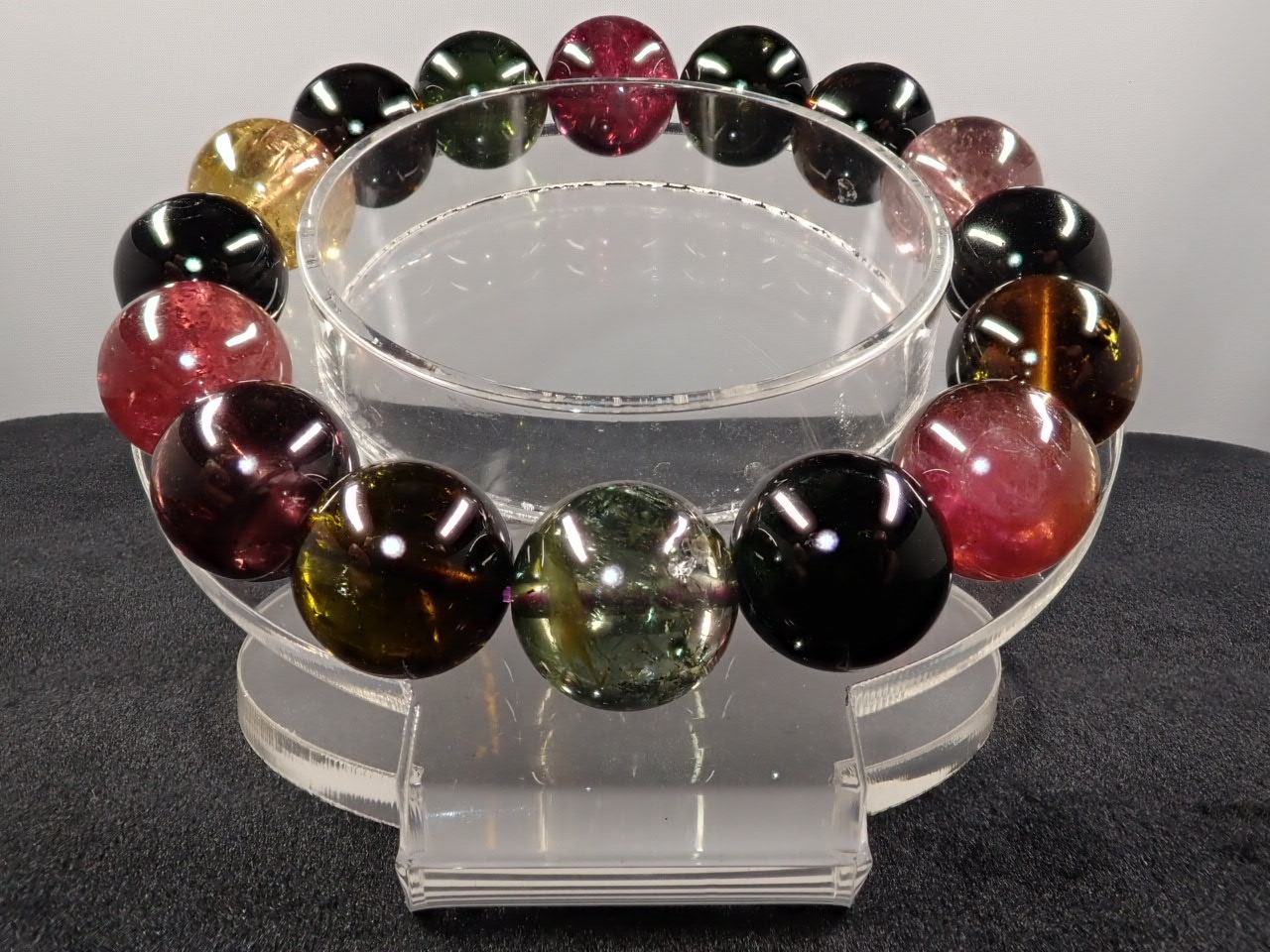 マルチカラートルマリン ブレスレット 13.2㎜ SA++ | 天然石,タ行