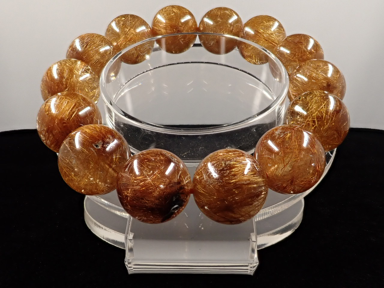 オレンジブラウンルチル（レッドゴールドルチル） ブレスレット 15.6