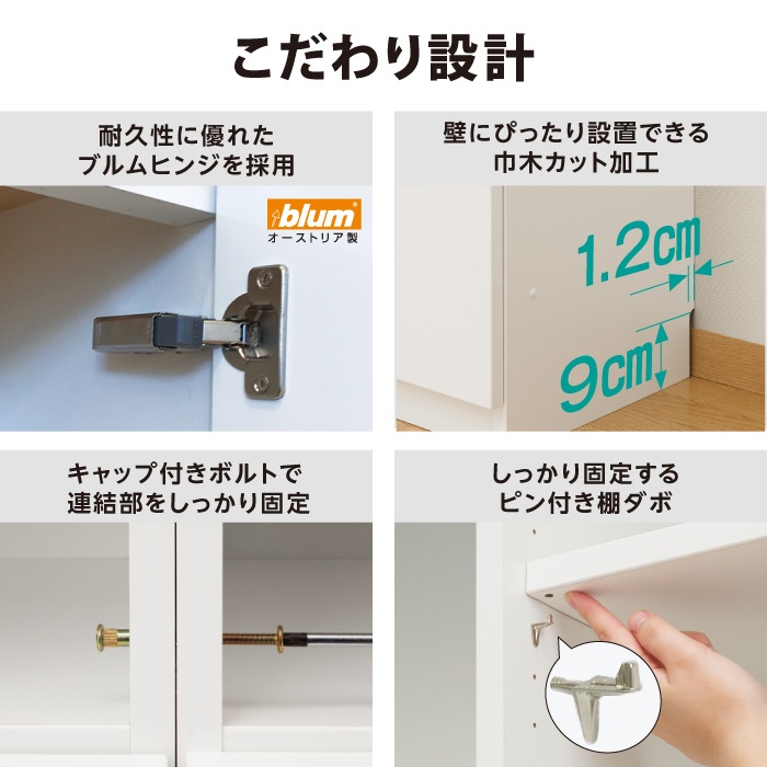 3Dすきまくん Tタイプ 板扉ユニット 2枚扉(T-80-84-45) 幅60~80cm 高さ