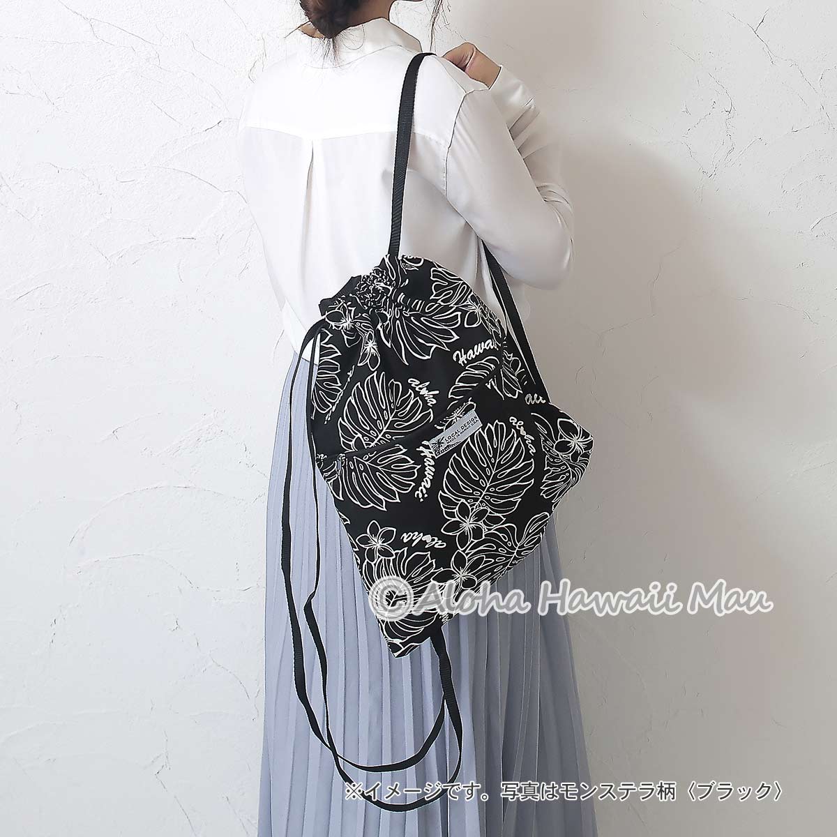 ハワイアン 巾着バッグパック ハワイアンリュック ポリネシアン柄