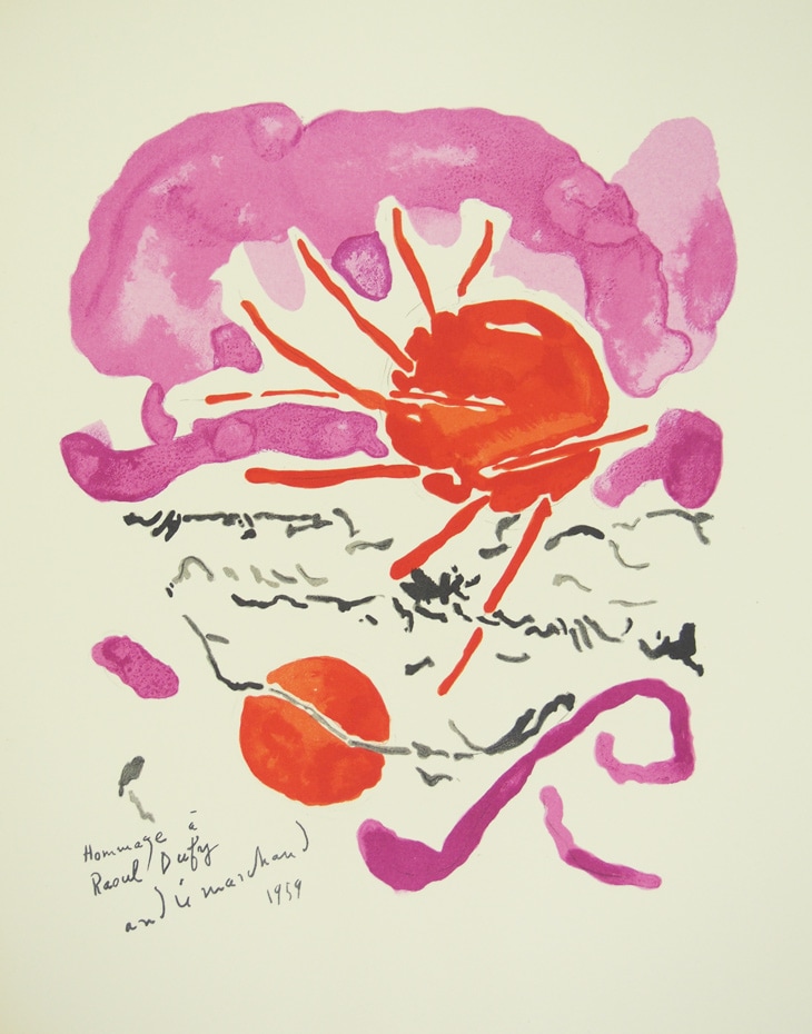 RRラウル デュフィの「画家への手紙」リトグラフ 「ルノワールに捧ぐ