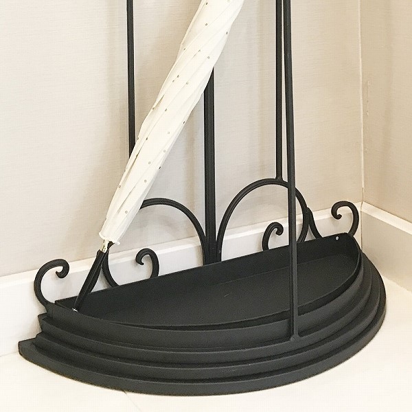 アイアン傘立て 半円タイプ ブラック アンティーク調 | アイアン