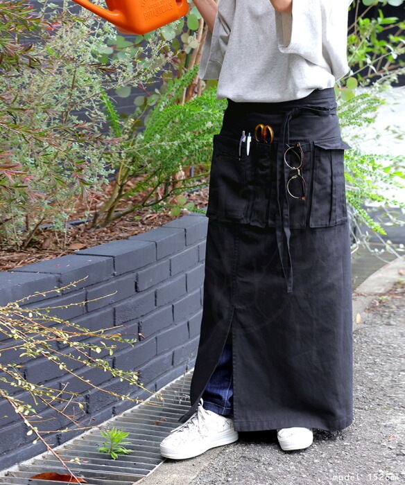 ギャルソンエプロン エプロン レディース ロング 綿100 送料無料・(100