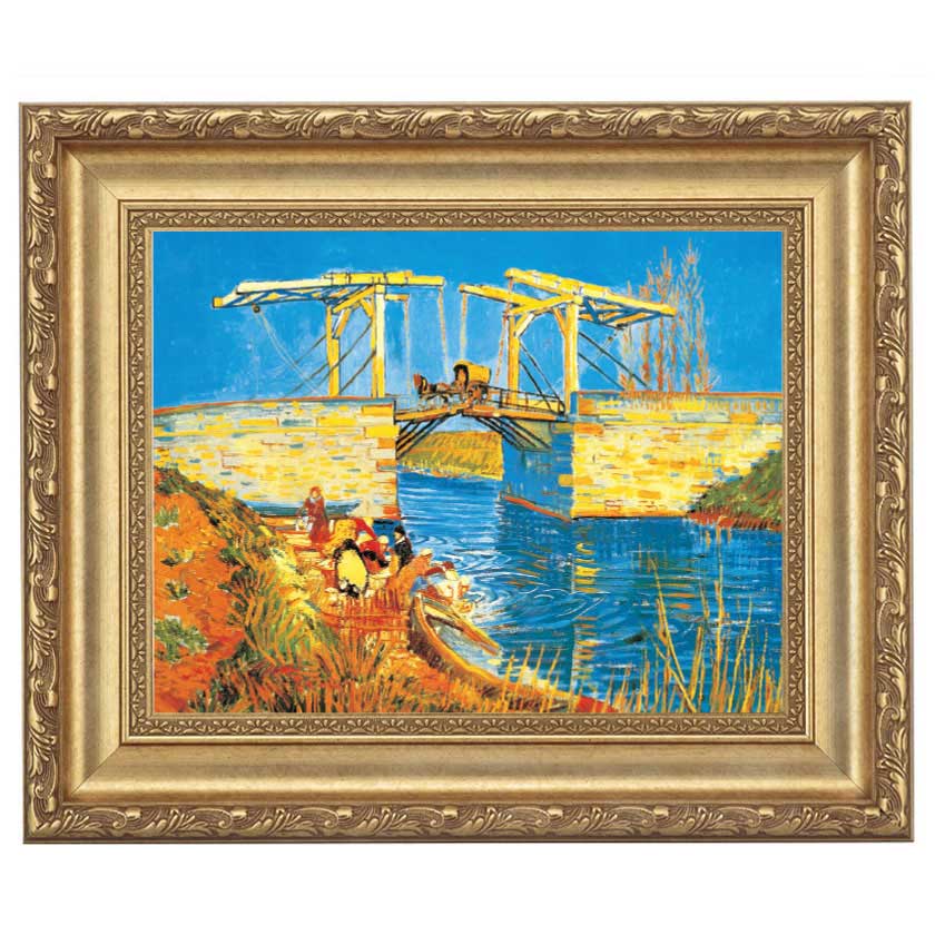 アルルの跳ね橋（馬車）』 ゴッホ 4号 立体複製名画 額装付 【ポイント