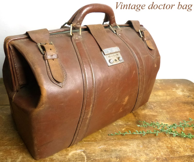 アンティーク レザーボストンバック トランク/旅行/ドクターバッグ