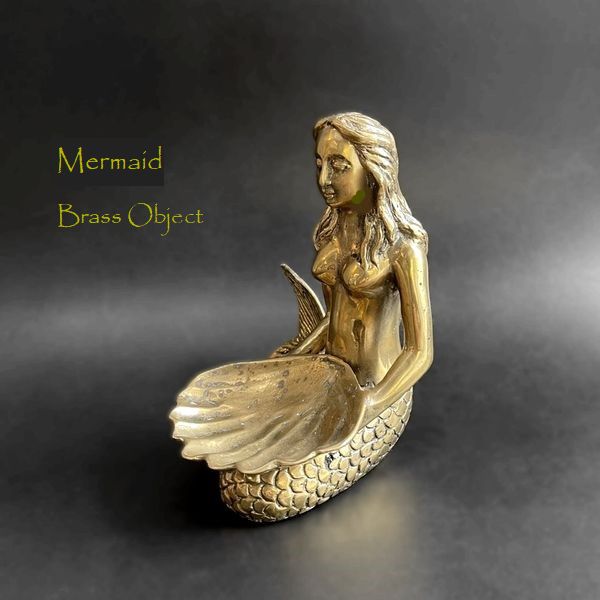 人魚像／真鍮のマーメイド／人魚のオブジェ／ブラスオブジェ／カード