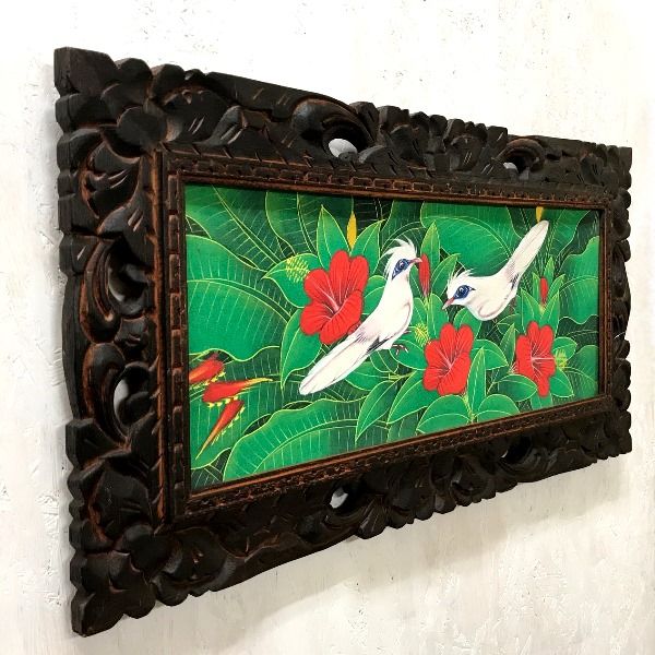 バリ絵画 プンゴセカン ハイビスカスとバリスターリング／【ジャラック