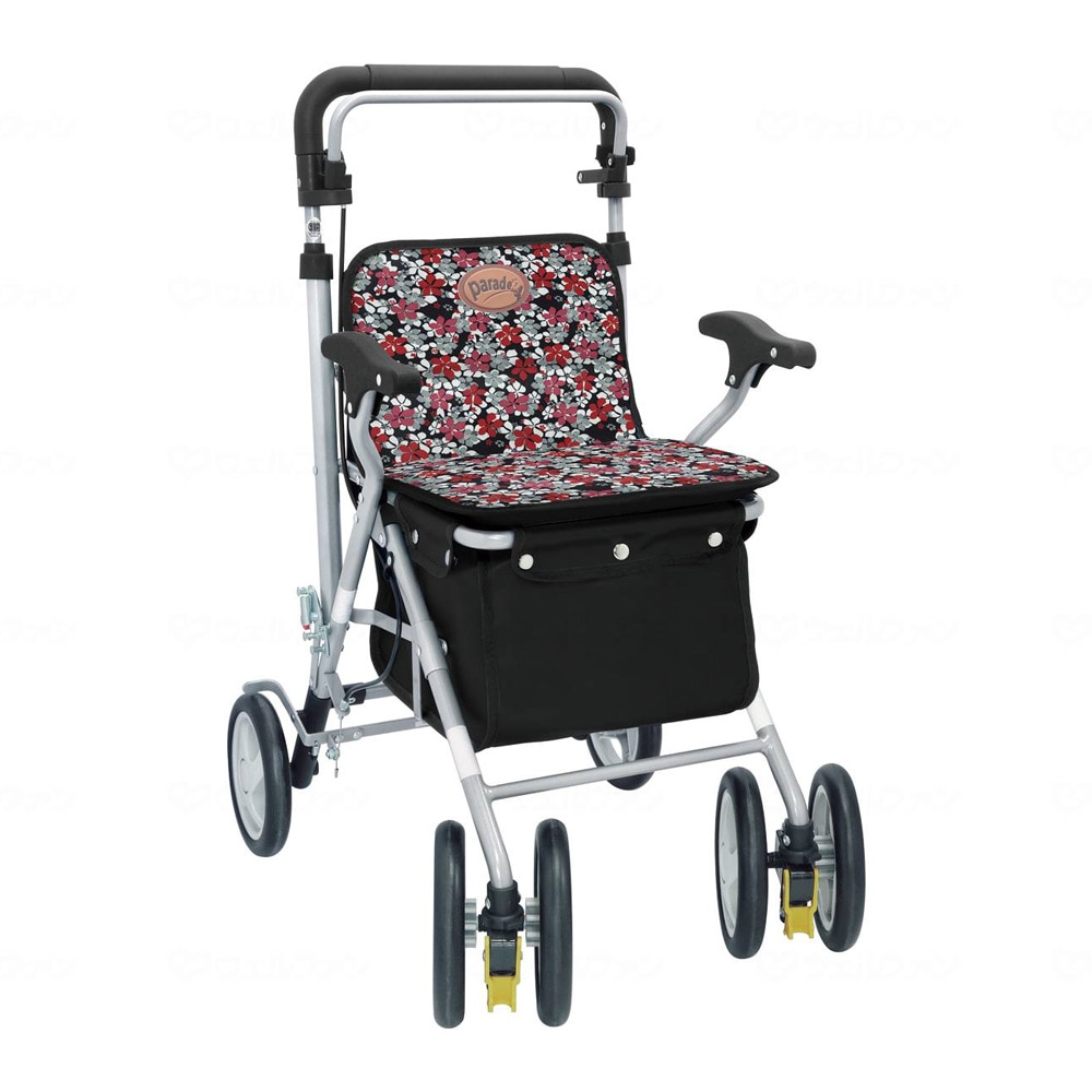 パレード 花柄BK ｜ シルバーカー・歩行器,シルバーカー(手押し車