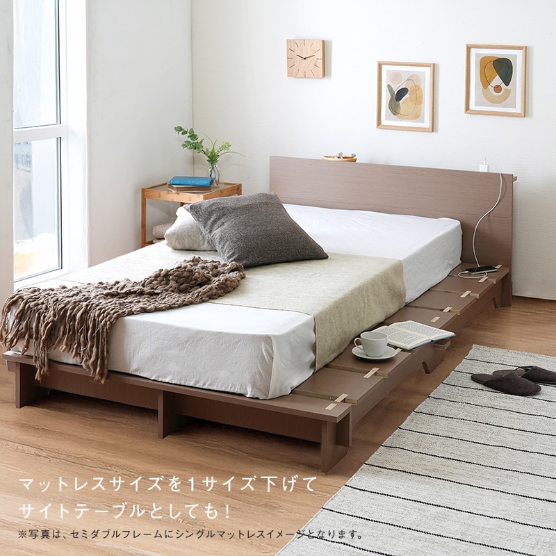 シングル】すのこ仕様で通気性抜群！簡単10分組立て!【ネジを使わない