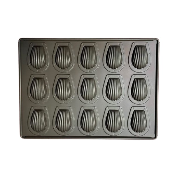 ミニマドレーヌ型 天板 15P メタリックブラックテフロン加工 1個入