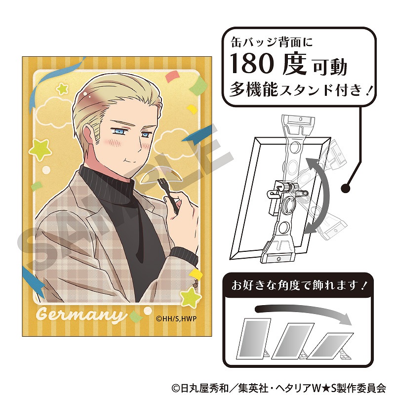 ヘタリア World☆Stars アート缶バッジ＿ドイツ/食べ歩きグルメ