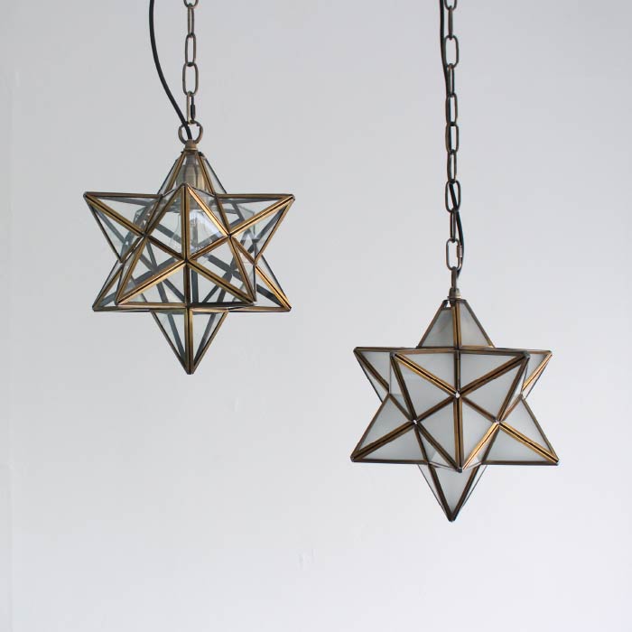 公式】星型ペンダントライト Etoile｜アンティーク調ガラス照明｜ディ