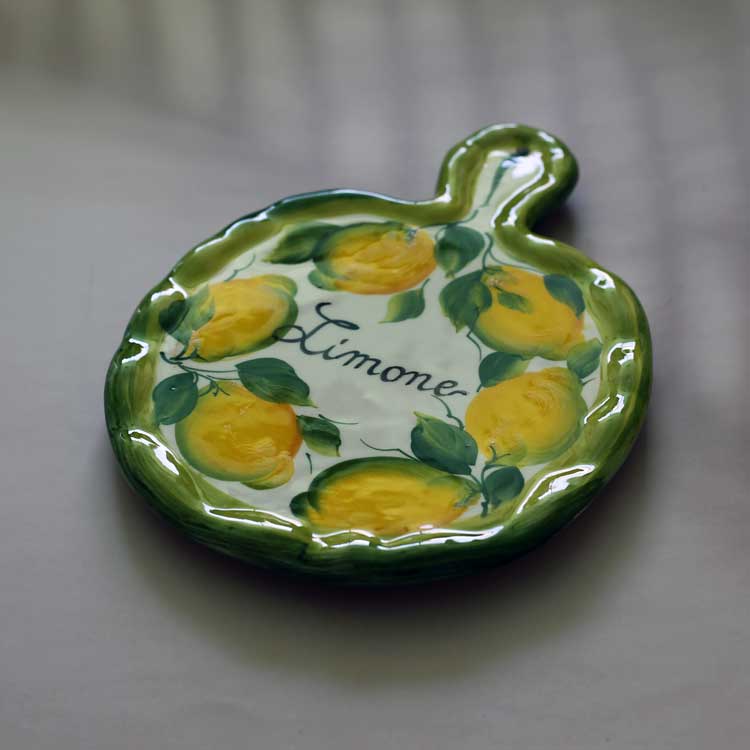 タリエーレ プレート レモン柄 イタリア製 陶器製 ハンドペイント 夏の